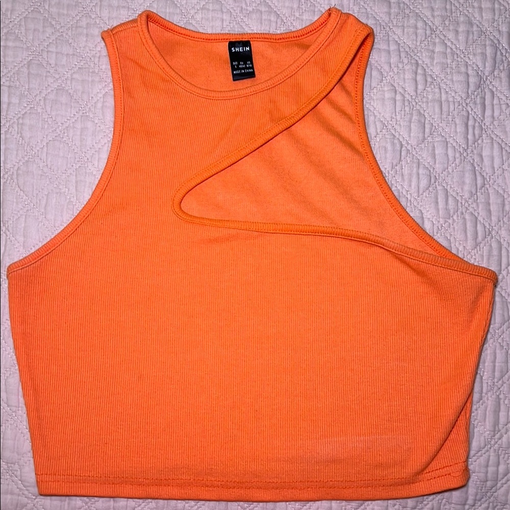 SHEIN Orange Women's Crop Top